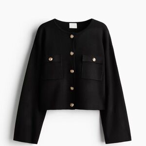 H&M Black Button-Up Top